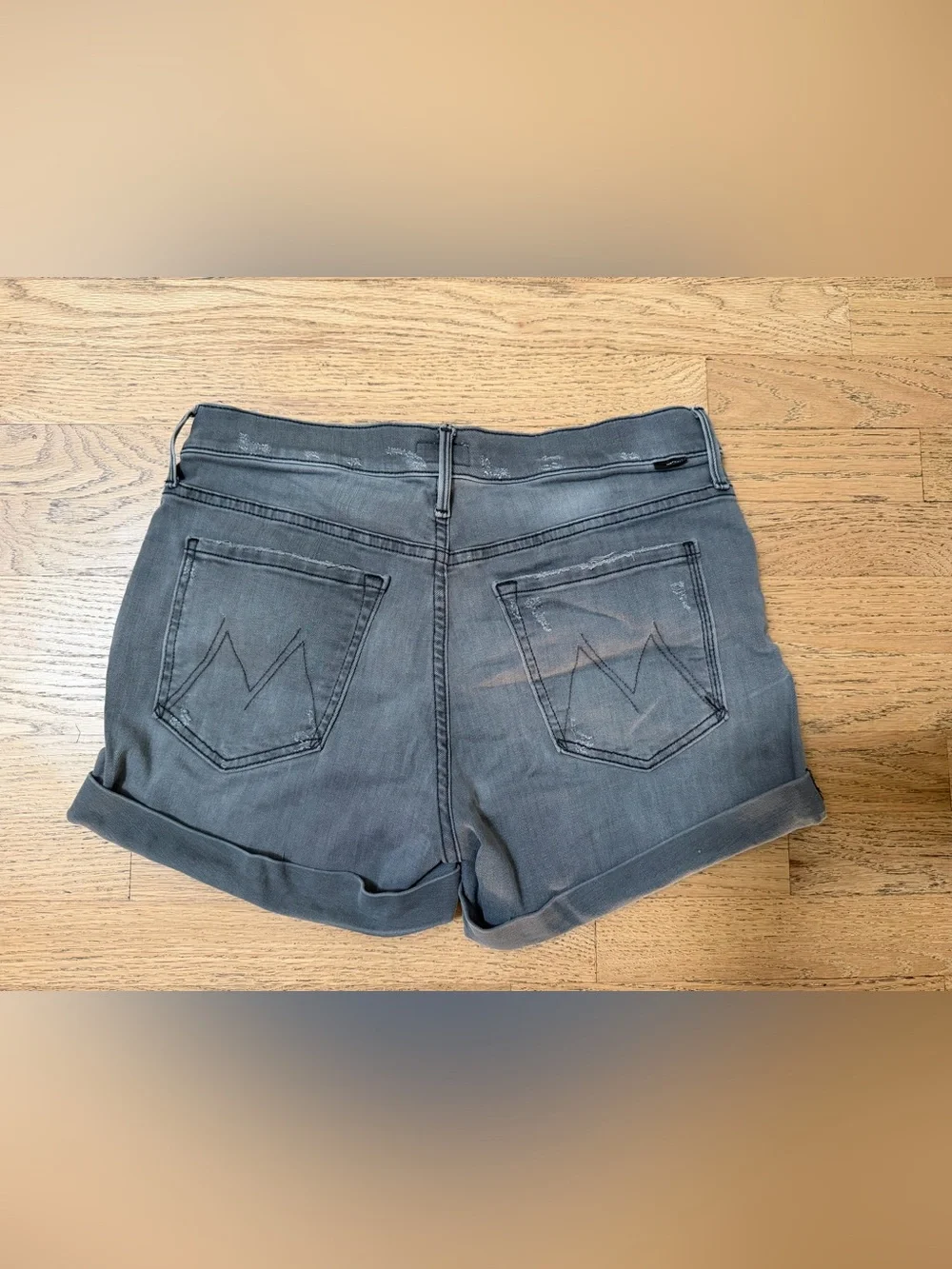 MOTHER Charcoal Denim Shorts